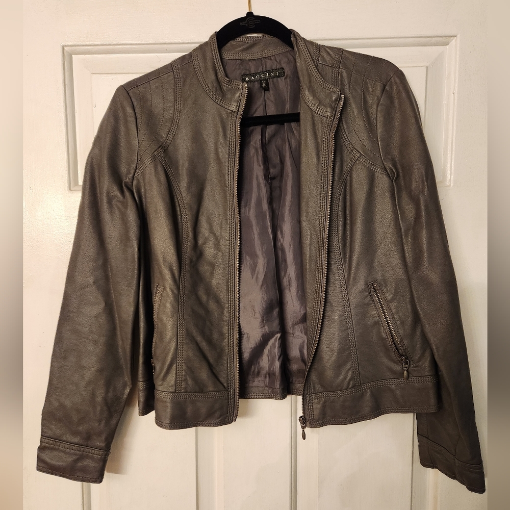 Gray Pleather Jacket
